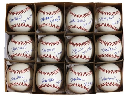 Lot of (12) Stan Musial Signed and Inscribed "3X MVP" Baseballs (PSA/DNA)